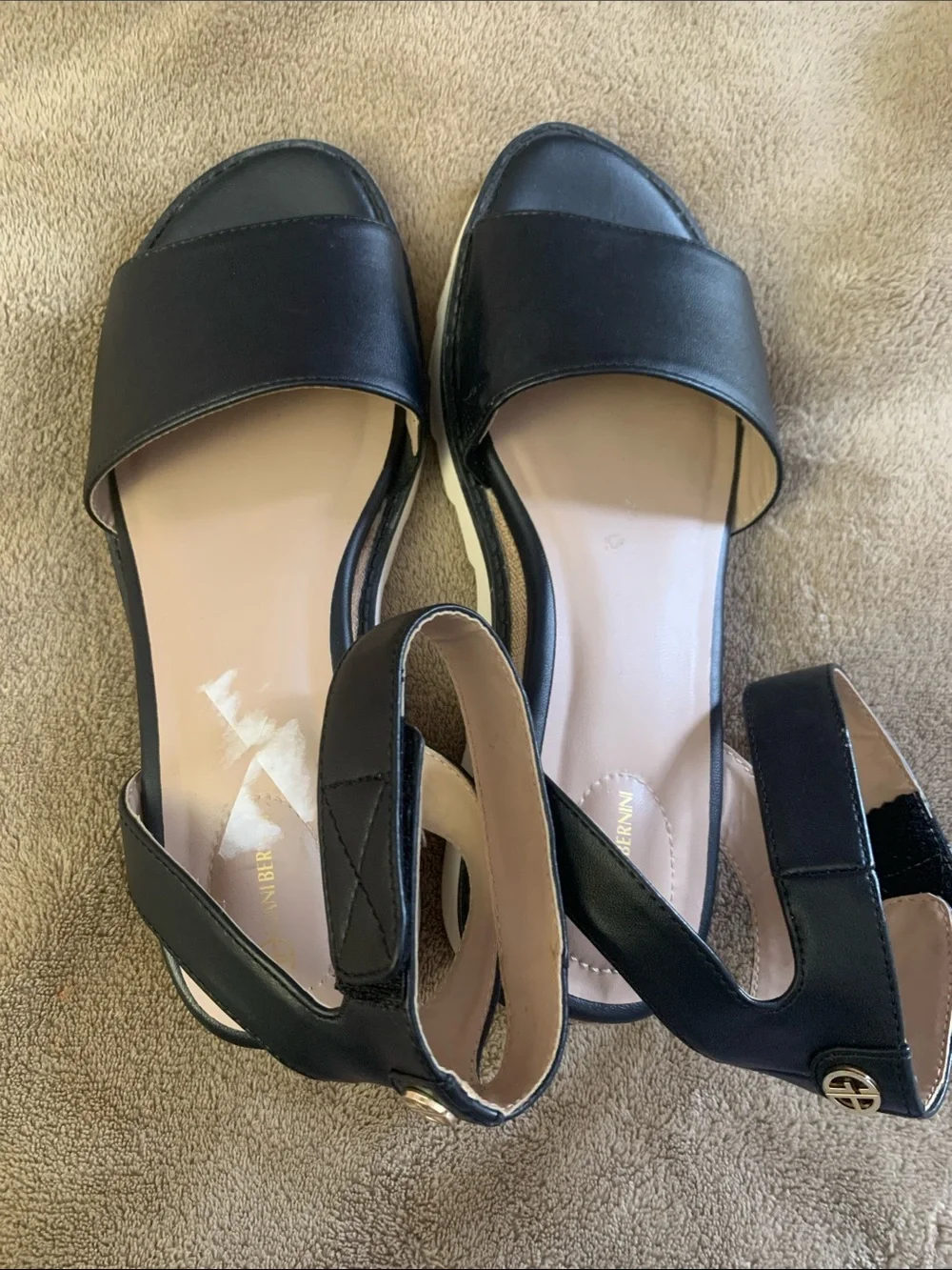 Giani Bernini Black Open-Toe Ankle-Strap Sandals